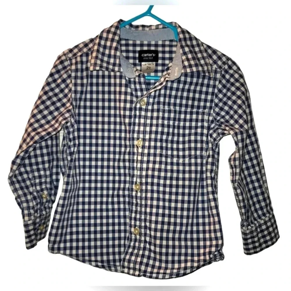 Carter's Boy's 2T Plaid Long Sleeve Button Down